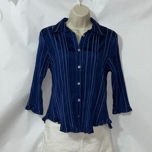 Aegean Top, Blue Stripes, Size S